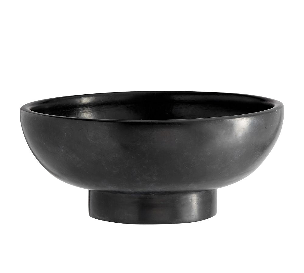 Charcoal Pedestal Ceramic Bowl